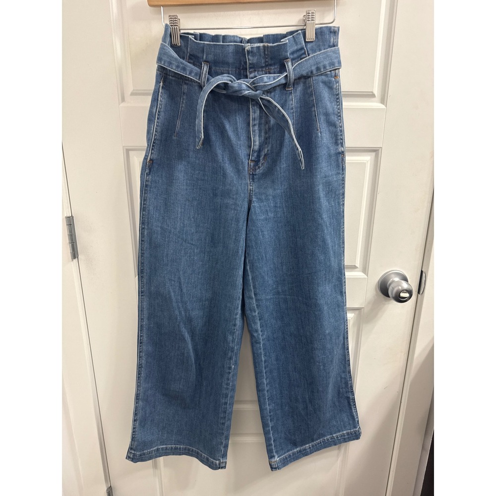 Madewell Paperbag Waist Wide Leg Jeans Medium Wash Size 26 Cropped Denim Pants